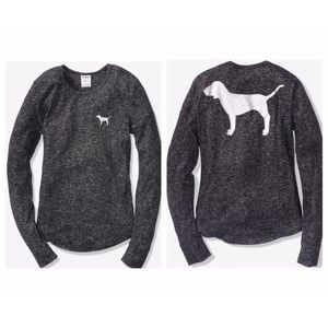 Victoria’s Secret PINK Marled Gray Long Sleeve